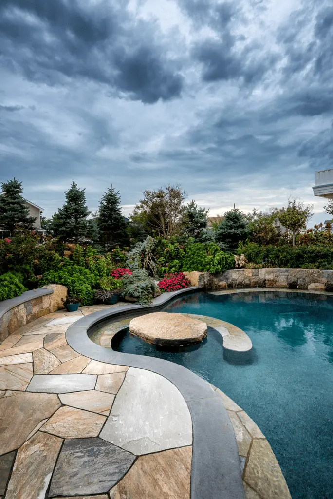 pool with clouds view